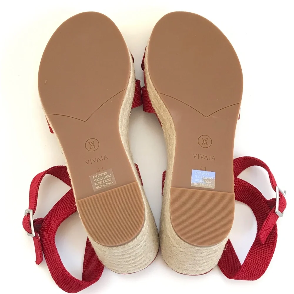 VIVAIA Wedge Sandals Espadrille Sally Sandals Red Women’s Size 9.5